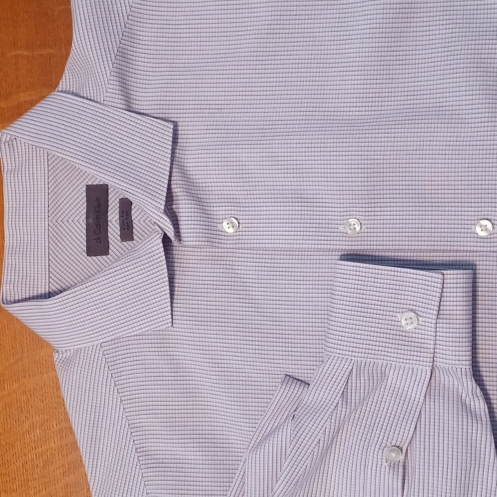 Calvin Klein Slim Fit Tall 80's 2-ply Dress Shirt - Non-Iron!!